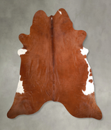 Brown and White Regular XX-Large Brazilian Cowhide Rug 7'9"H x 7'6"W #A49678 by Hudson Hides