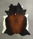 Chocolate and White XX-Large Brazilian Cowhide Rug 7'9"H x 7'0"W #A49707 by Hudson Hides
