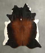 Chocolate and White XX-Large Brazilian Cowhide Rug 7'9"H x 7'0"W #A49707 by Hudson Hides