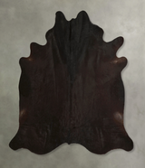 Solid Black XX-Large Brazilian Cowhide Rug 7'2"H x 7'2"W #A49731 by Hudson Hides