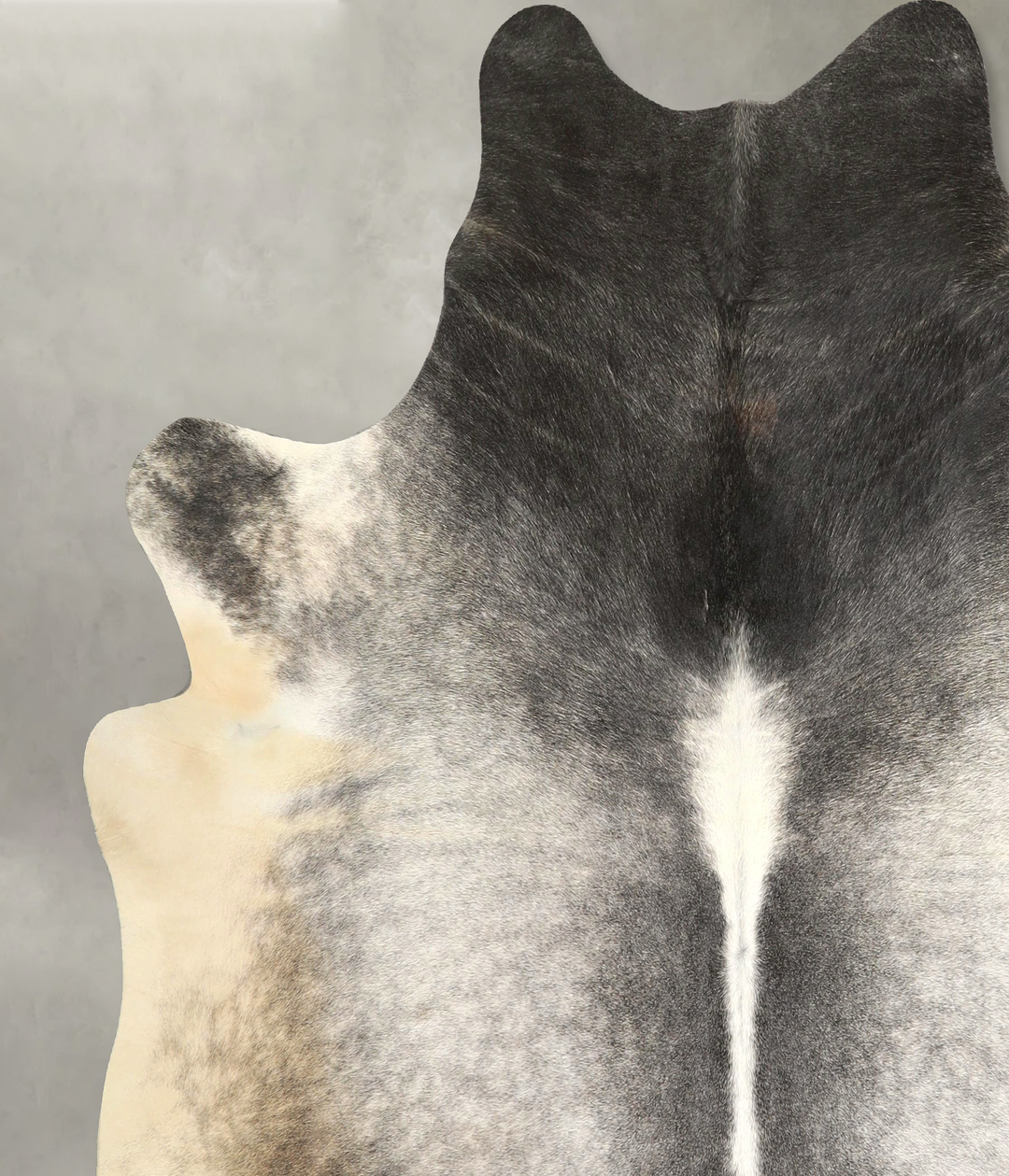 Dark Grey X-Large Brazilian Cowhide Rug 7'3"H x 6'11"W #A49736 by Huds