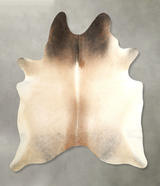 Grey with Beige X-Large Brazilian Cowhide Rug 7'4"H x 6'6"W #A49739 by Hudson Hides