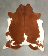 Brown and White X-Large Brazilian Cowhide Rug 7'0"H x 6'6"W #A49748 by Hudson Hides