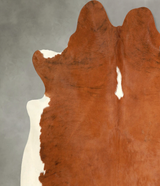 Brown and White Regular X-Large Brazilian Cowhide Rug 6'8"H x 6'9"W #A49752 by Hudson Hides