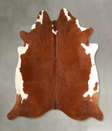 Brown and White Regular X-Large Brazilian Cowhide Rug 6'10"H x 6'9"W #A49759 by Hudson Hides