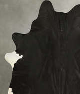 Solid Black X-Large Brazilian Cowhide Rug 7'6"H x 6'1"W #A49761 by Hudson Hides