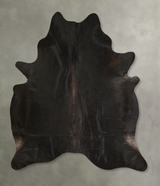 Solid Black X-Large Brazilian Cowhide Rug 6'10"H x 6'5"W #A49767 by Hudson Hides