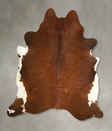 Brown and White Regular X-Large Brazilian Cowhide Rug 6'11"H x 6'8"W #A49798 by Hudson Hides