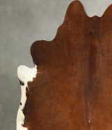 Brown and White Regular X-Large Brazilian Cowhide Rug 6'11"H x 6'8"W #A49798 by Hudson Hides
