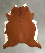 Brown and White Regular X-Large Brazilian Cowhide Rug 6'11"H x 6'7"W #A49814 by Hudson Hides
