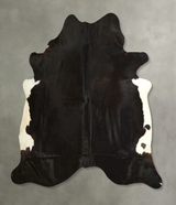 Solid Black XX-Large Brazilian Cowhide Rug 7'9"H x 7'4"W #A49843 by Hudson Hides