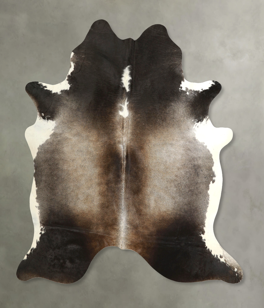 Grey with Beige X-Large Brazilian Cowhide Rug 7'2"H x 6'3"W #A49845 by Hudson Hides