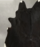 Solid Black XX-Large Brazilian Cowhide Rug 7'9"H x 7'0"W #A49867 by Hudson Hides