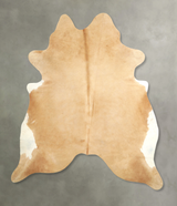 Beige XX-Large Brazilian Cowhide Rug 7'10"H x 6'11"W #A49880 by Hudson Hides