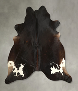 Chocolate and White XX-Large Brazilian Cowhide Rug 7'2"H x 7'3"W #A49896 by Hudson Hides