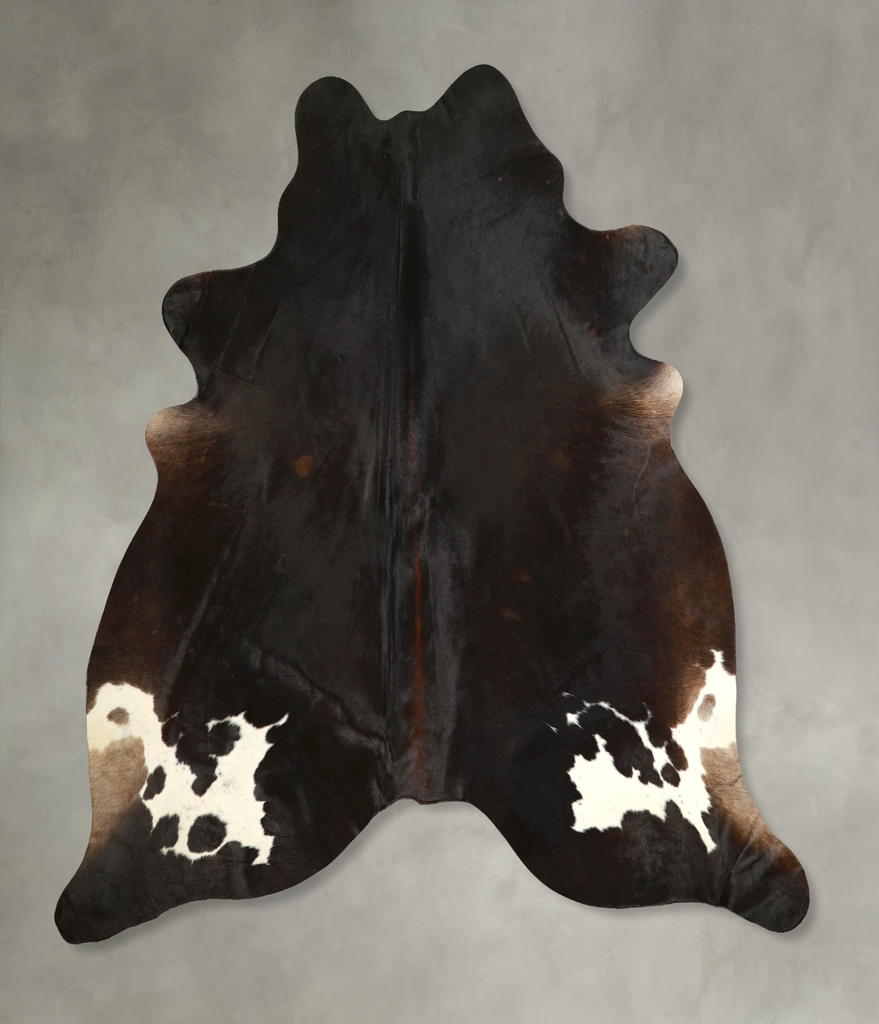 Chocolate and White XX-Large Brazilian Cowhide Rug 7'2"H x 7'3"W #A49896 by Hudson Hides