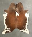 Chocolate and White X-Large Brazilian Cowhide Rug 7'1"H x 6'3"W #A49908 by Hudson Hides