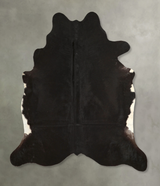 Solid Black X-Large Brazilian Cowhide Rug 6'11"H x 6'7"W #A49925 by Hudson Hides