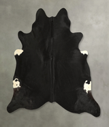 Solid Black X-Large Brazilian Cowhide Rug 7'0"H x 6'11"W #A49929 by Hudson Hides
