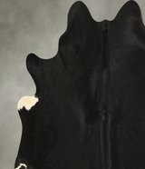 Solid Black X-Large Brazilian Cowhide Rug 7'0"H x 6'11"W #A49929 by Hudson Hides
