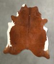 Brown and White Regular X-Large Brazilian Cowhide Rug 7'7"H x 6'5"W #A49945 by Hudson Hides