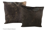 Dark Brindle Cowhide Pillow 20x20 #A50012 by Hudson Hides