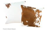 Brown and White Cowhide Pillow 20x20 #A50015 by Hudson Hides