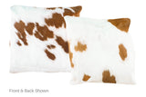 Brown and White Cowhide Pillow 20x20 #A50058 by Hudson Hides