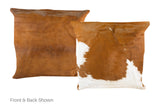 Brown and White Cowhide Pillow 20x20 #A50059 by Hudson Hides