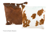 Brown and White Cowhide Pillow 20x20 #A50062 by Hudson Hides