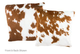 Brown and White Cowhide Pillow 20x20 #A50063 by Hudson Hides