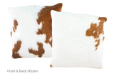 Brown and White Cowhide Pillow 20x20 #A50065 by Hudson Hides
