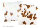 Brown and White Cowhide Pillow 20x20 #A50069 by Hudson Hides