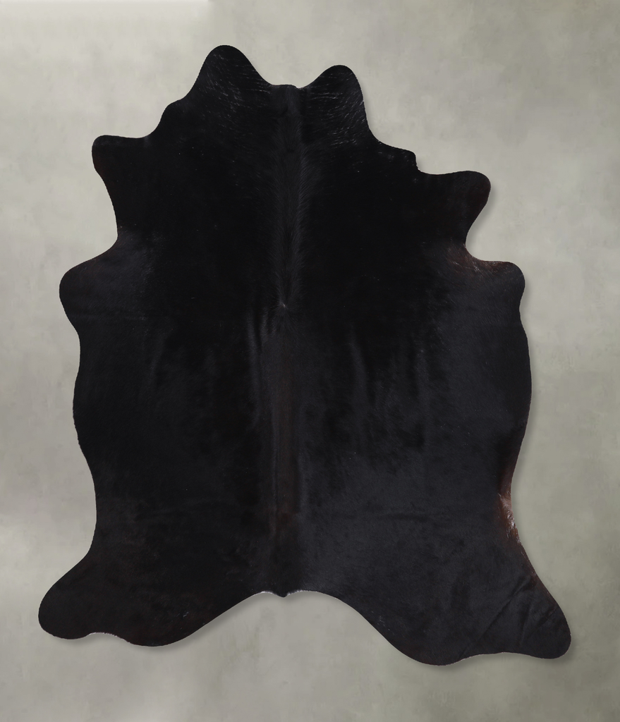 Solid Black Large Brazilian Cowhide Rug 5'11"H x 5'11"W #A5007 by Hudson Hides