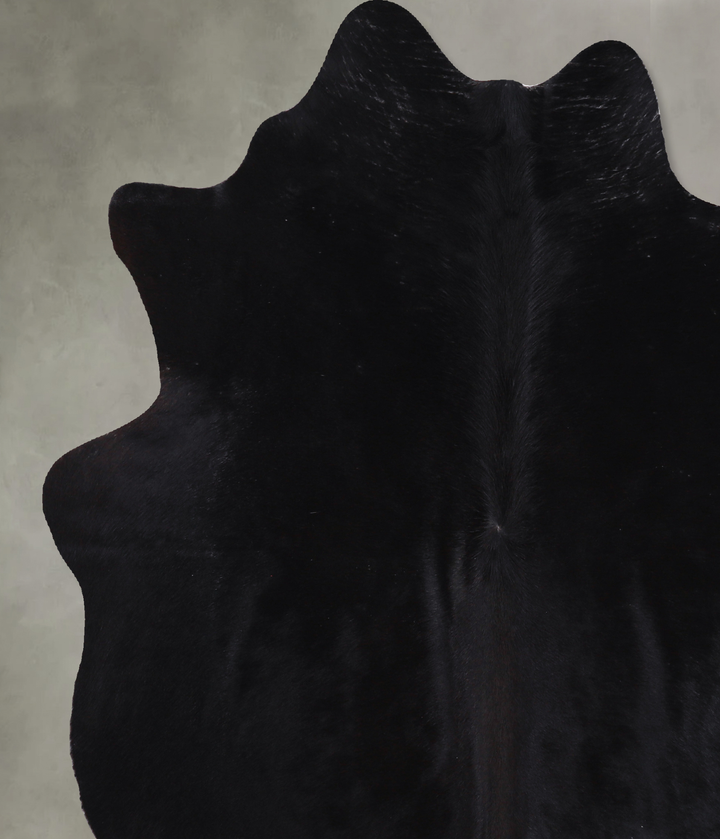 Solid Black Large Brazilian Cowhide Rug 5'11"H x 5'11"W #A5007 by Hudson Hides