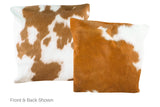 Brown and White Cowhide Pillow 20x20 #A50073 by Hudson Hides