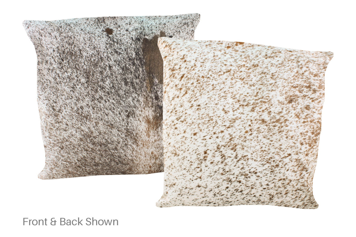 Salt and Pepper Brown Cowhide Pillow #A50081