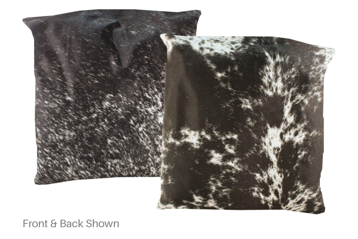 Salt and Pepper Black Cowhide Pillow #A50094