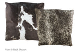 Salt and Pepper Black Cowhide Pillow 20x20 #A50098 by Hudson Hides