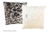 Salt and Pepper Black Cowhide Pillow 20x20 #A50105 by Hudson Hides