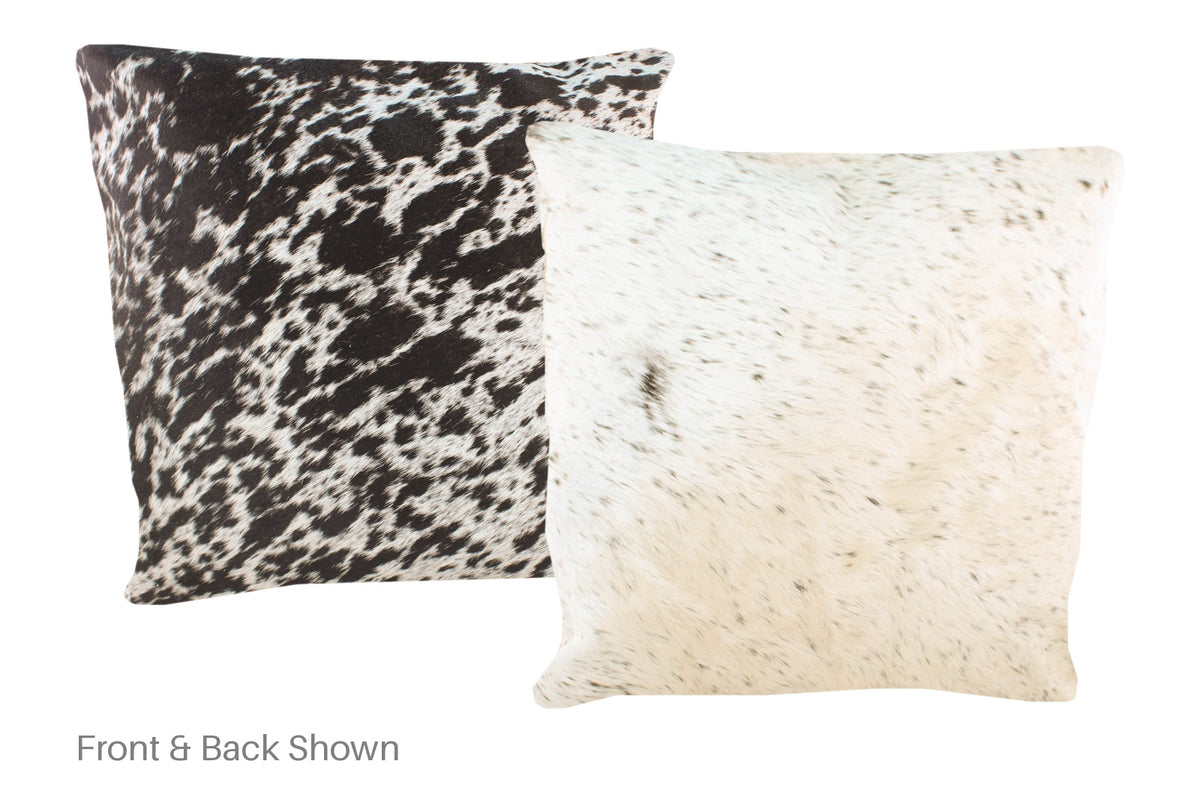 Salt and Pepper Black Cowhide Pillow #A50105