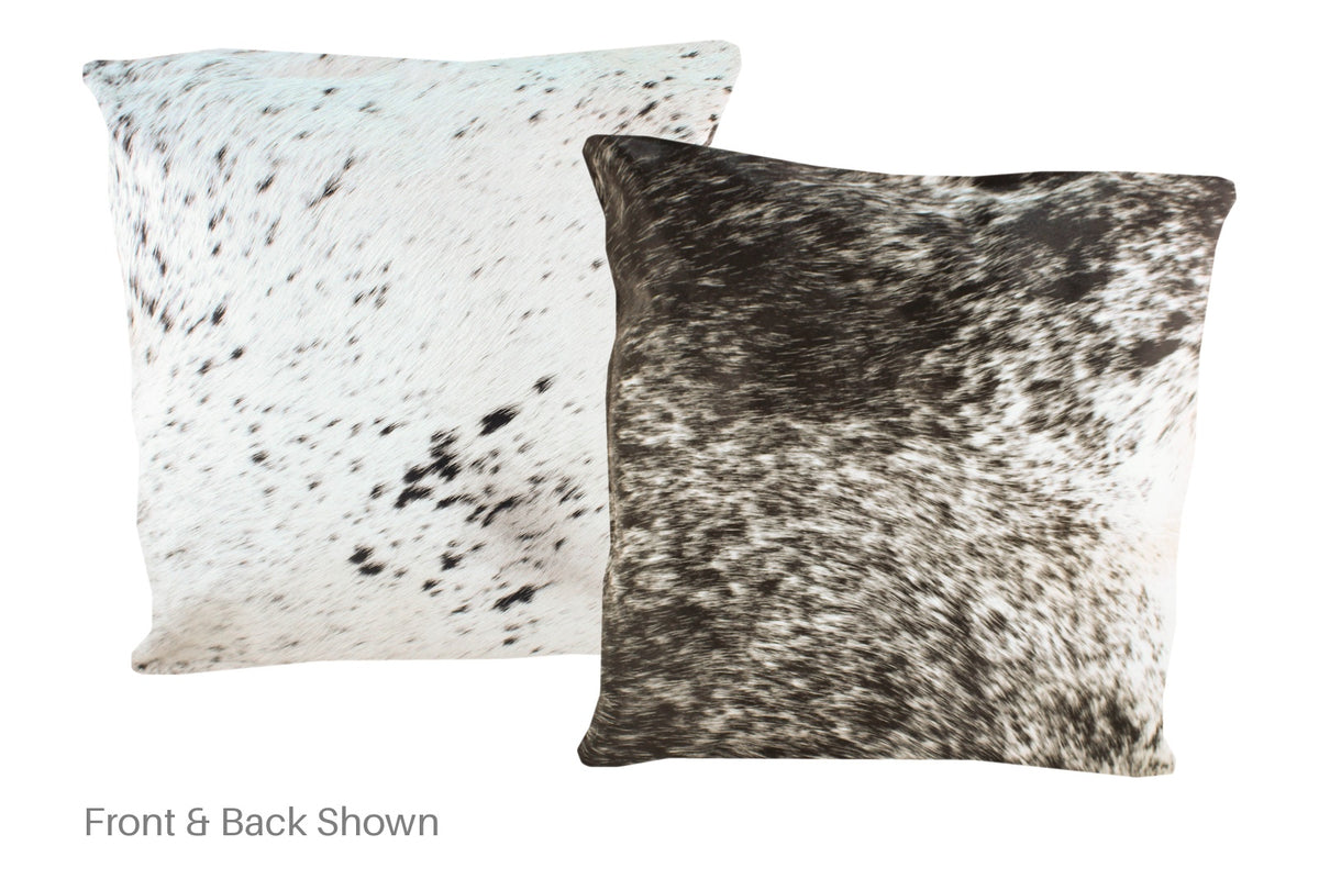 Salt and Pepper Black Cowhide Pillow #A50108
