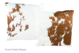 Brown and White Cowhide Pillow 20x20 #A50124 by Hudson Hides