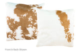 Beige and White Cowhide Pillow 20x20 #A50125 by Hudson Hides