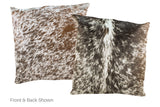 Salt and Pepper Brown Cowhide Pillow 20x20 #A50143 by Hudson Hides