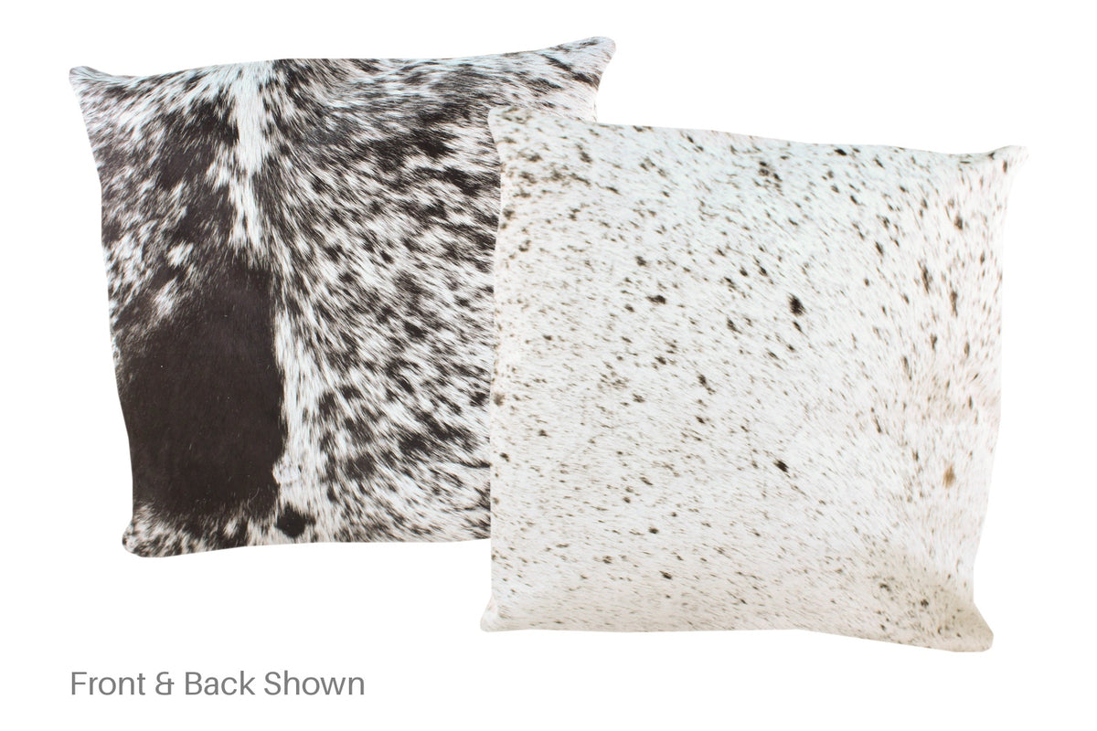 Salt and Pepper Black Cowhide Pillow #A50144