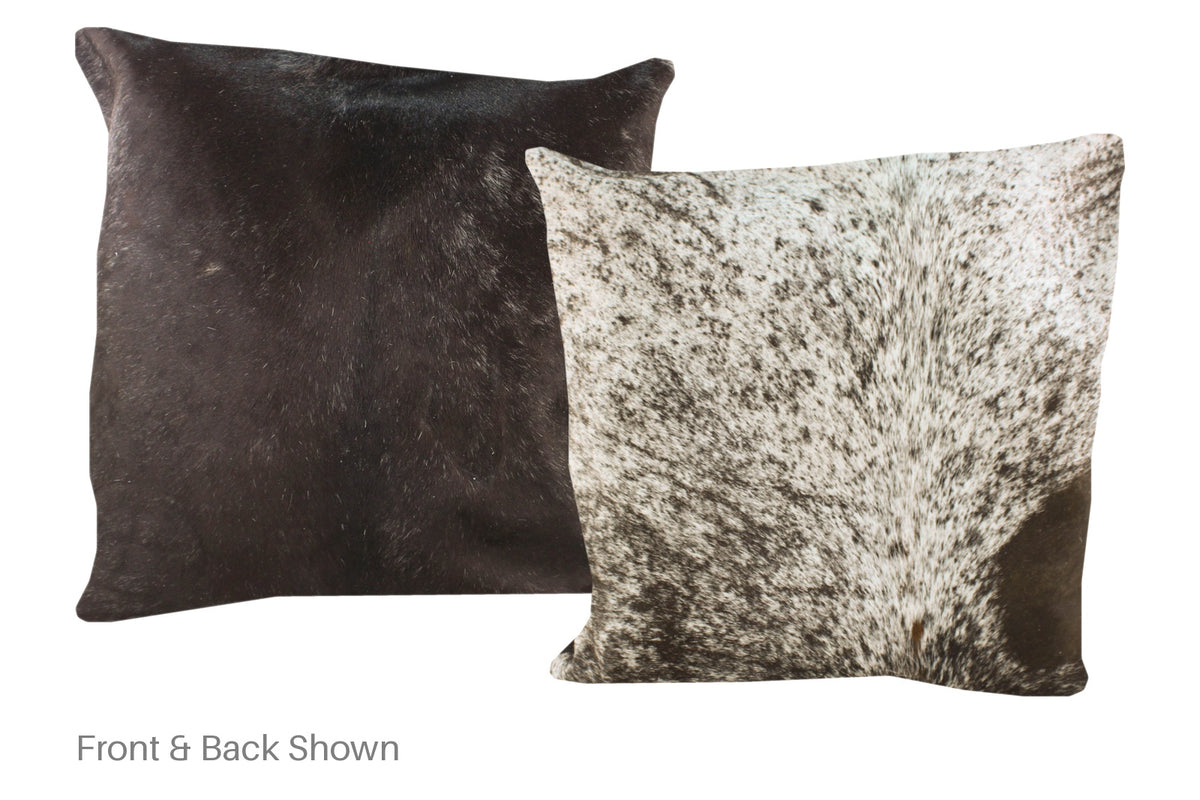 Salt and Pepper Black Cowhide Pillow #A50146