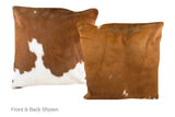 Brown and White Cowhide Pillow 20x20 #A50153 by Hudson Hides