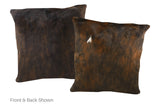 Dark Brindle Cowhide Pillow 20x20 #A50165 by Hudson Hides