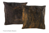Dark Brindle Cowhide Pillow 20x20 #A50184 by Hudson Hides